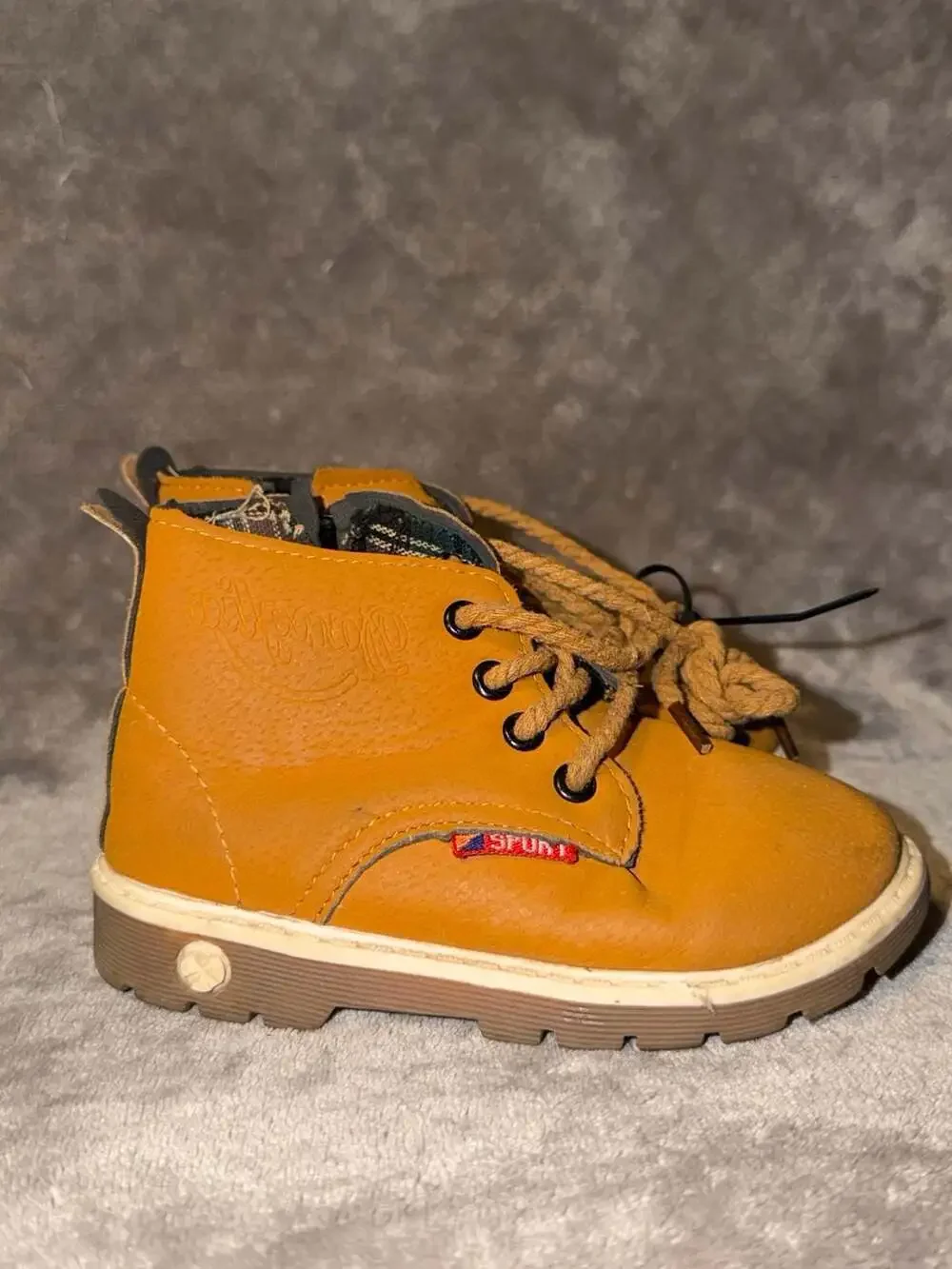 Danglia Sport Baby Chukka Booties Tan Faux Leather